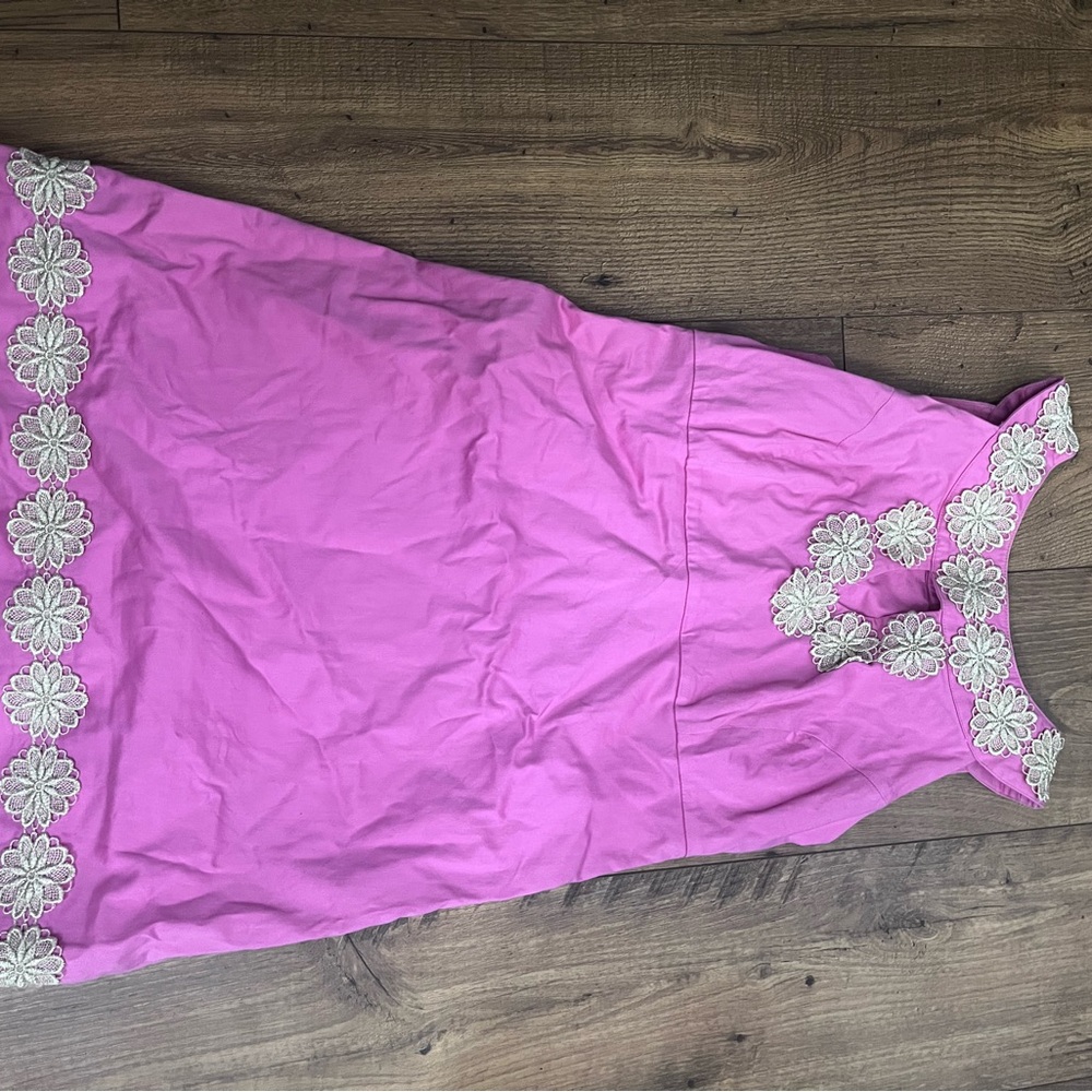 Lilly Pulitzer Pink Dress with Gold Floral Details